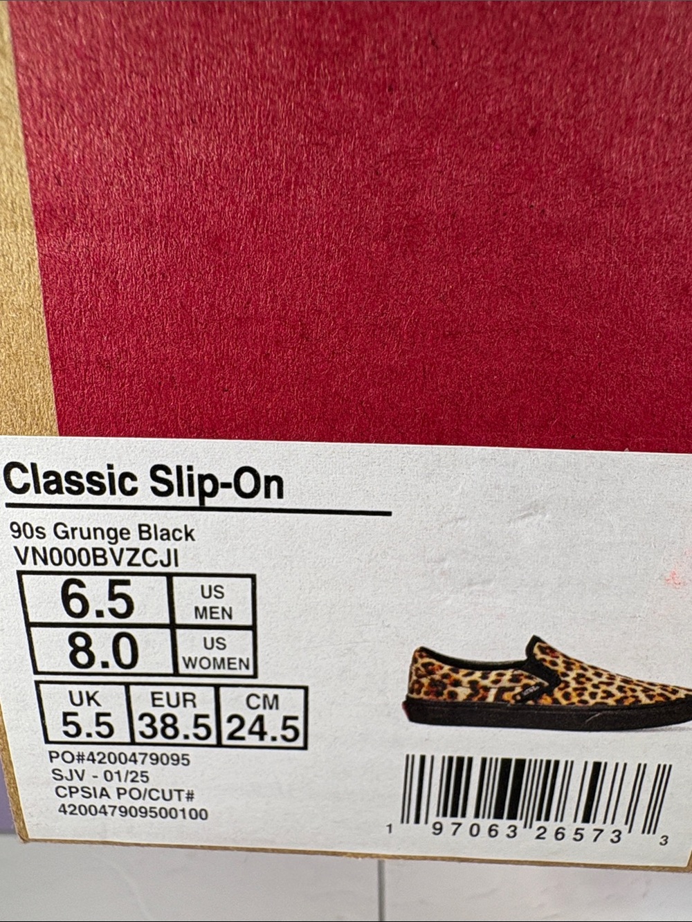 NWT Vans Classic Slip-Ons in Wild Leopard Print Women’s 8 - Picture 8 of 10